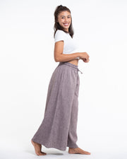 Women's Linen Cotton Blend Palazzo Pants in Purple