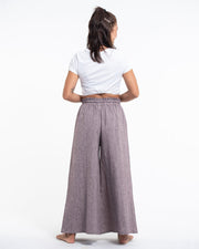 Women's Linen Cotton Blend Palazzo Pants in Purple