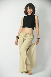 Women's Thai Harem Double Layers Palazzo Pants in Solid Natural