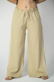 Women's Thai Harem Double Layers Palazzo Pants in Solid Natural