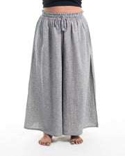 Plus Size Women's Linen Cotton Blend Palazzo Pants in Navy