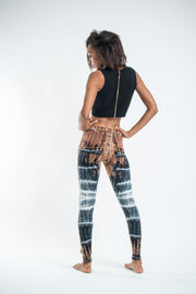 Patch Dye Tie Dye Cotton Leggings in Brown