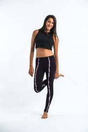 Black Tie Dye Cotton Leggings in Electra Pink