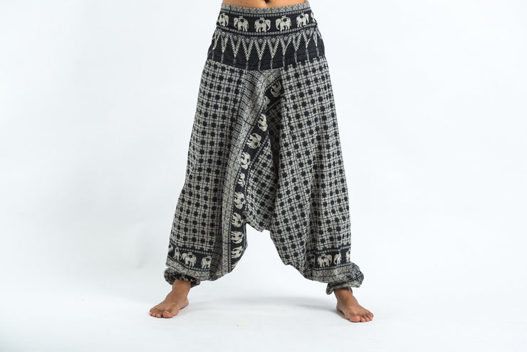 Hill Tribe Elephant Women's Elephant Pants in Black