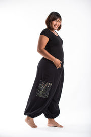 Plus Size Cotton Women Unisex Pants in Black