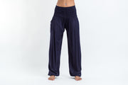 Solid Color Women's Harem Pants in Blue