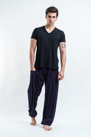 Solid Color Men's Harem Pants in Blue