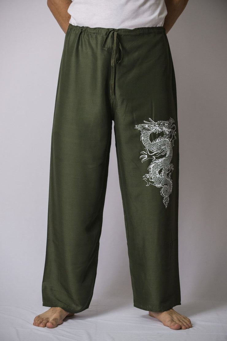 The Dragon Men's Thai Yoga Pants in Green