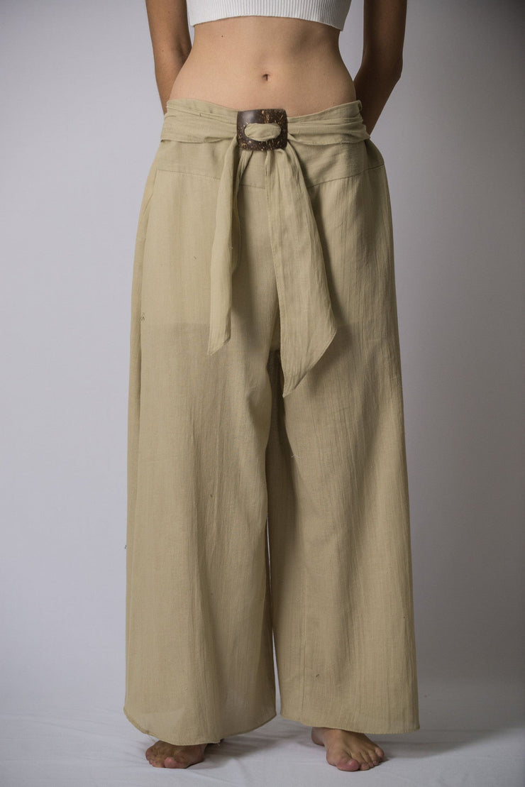 Women's Thai Harem Palazzo Pants in Solid Tan