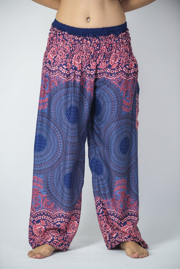 Geometric Mandalas Women's Harem Pants in Blue