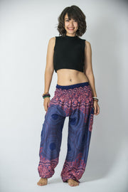 Geometric Mandalas Women's Harem Pants in Blue