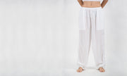 Solid Color Drawstring Women's Yoga Massage Pants in White