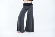 Wide Leg Palazzo Harem Pants Cotton Spandex in Gray