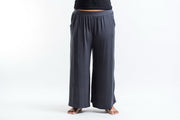 Plus Size Wide Leg Palazzo Harem Pants Cotton Gray