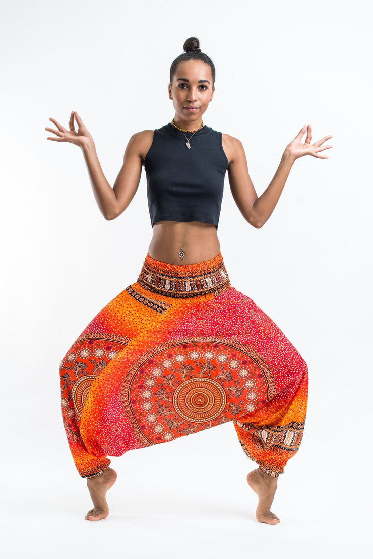 Tribal Chakras 2-in-1 Jumpsuit Harem Pants in Orange