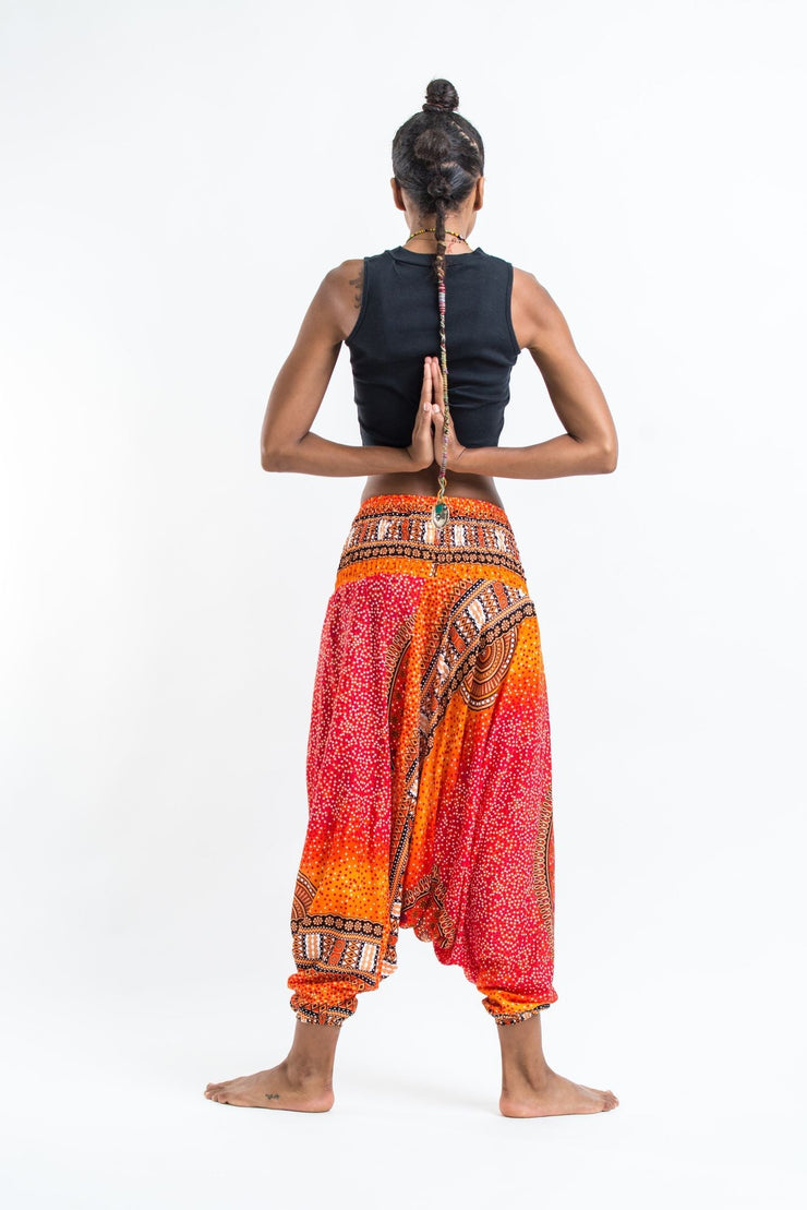 Tribal Chakras 2-in-1 Jumpsuit Harem Pants in Orange