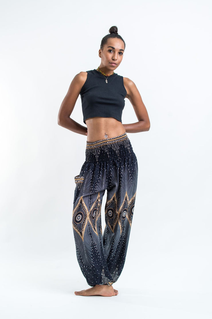 Diamond Peacock Women's Harem Pants in Black