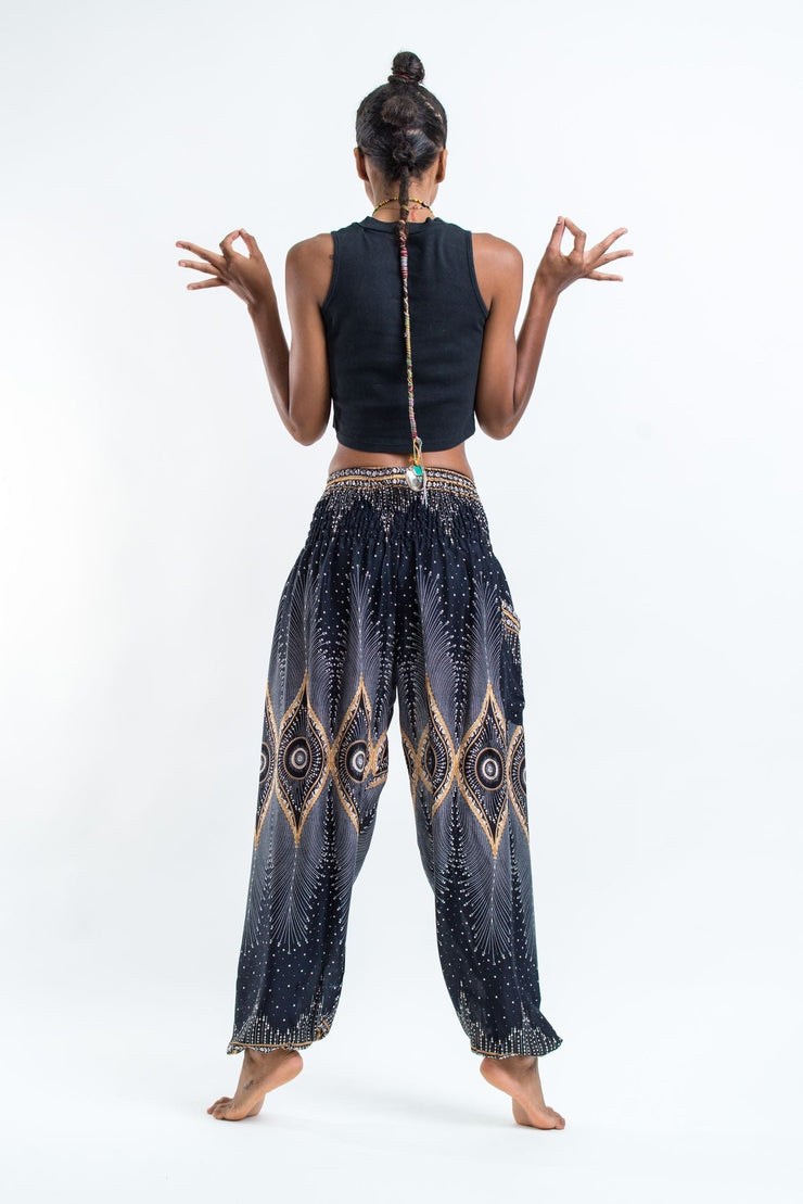 Diamond Peacock Women's Harem Pants in Black