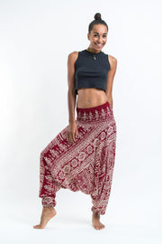 Tribal Prints 2-in-1 Jumpsuit Harem Pants in Red