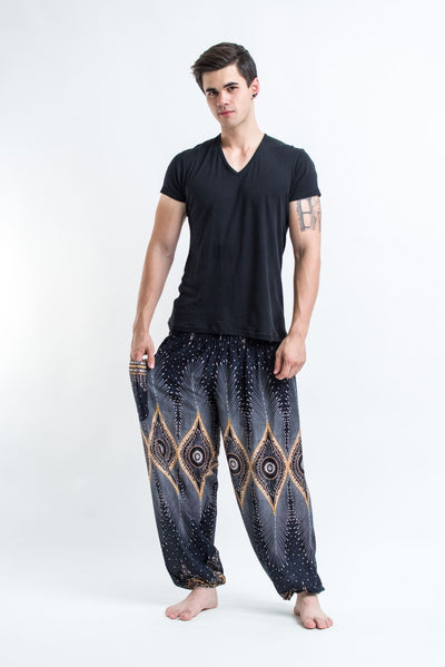 Diamond Peacock Men's Harem Pants in Black