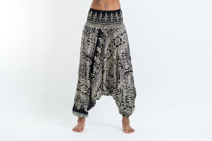 Tribal Prints 2-in-1 Jumpsuit Harem Pants in Black