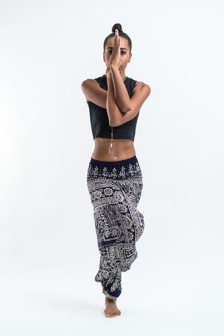 Tribal Prints 2-in-1 Jumpsuit Harem Pants in Navy