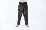 Rainbow Prints Woman's Slim Cut Fisherman Pants in Black