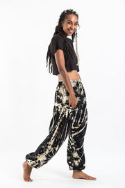 Tie Dye Cotton Women Harem Pants in Black White