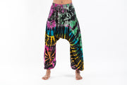 Tie Dye Cotton Women Harem Pants in Festival Black