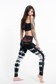 Patch Dye Tie Dye Cotton Leggings in Brown