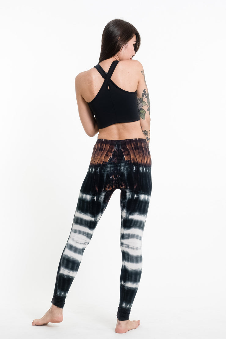 Patch Dye Tie Dye Cotton Leggings in Brown