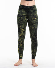 Shatter Tie Dye Cotton Leggings in Green