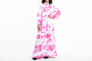 Tie Dye Long Sleeve Maxi Dress in Pink