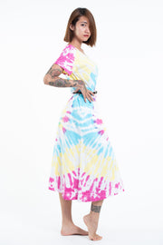 Tie Dye Loose Midi Dress in Lollipop