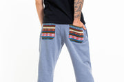 Women's Terry Pants with Aztec Pockets in Light Blue (Size S - XL )