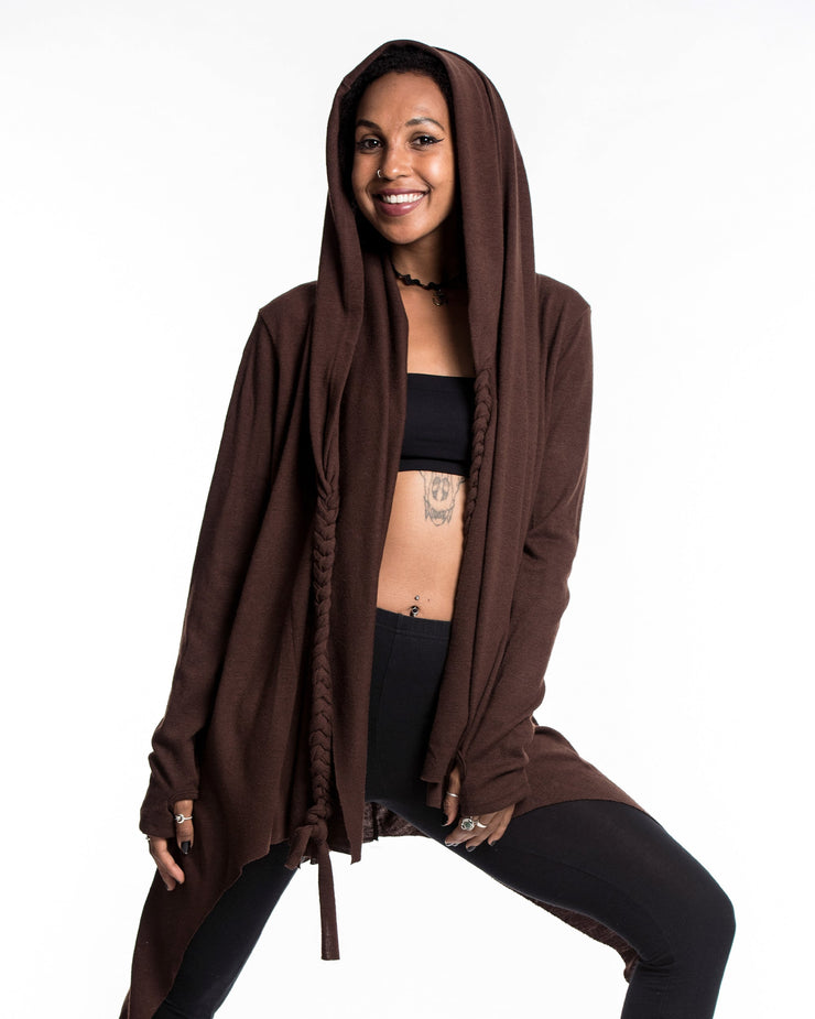 Hooded Cardigan in Brown