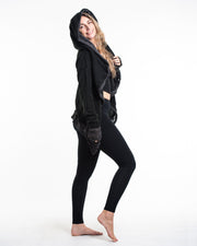 Hooded Shawl Cardigan in Black