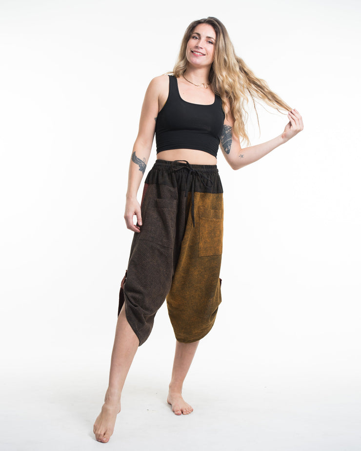 Women's Patchwork Stonewash Cropped Pants