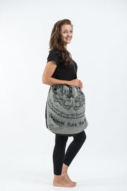 Thai Tattoo Denim Drawstring Tote Bag