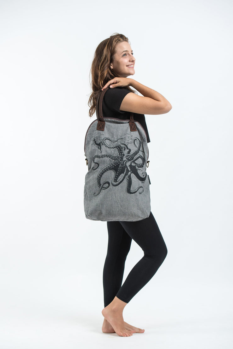 Octopus Denim Everyday Tote Bag