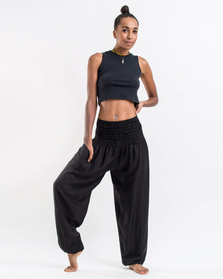 Solid Color Women's Harem Pants in Black