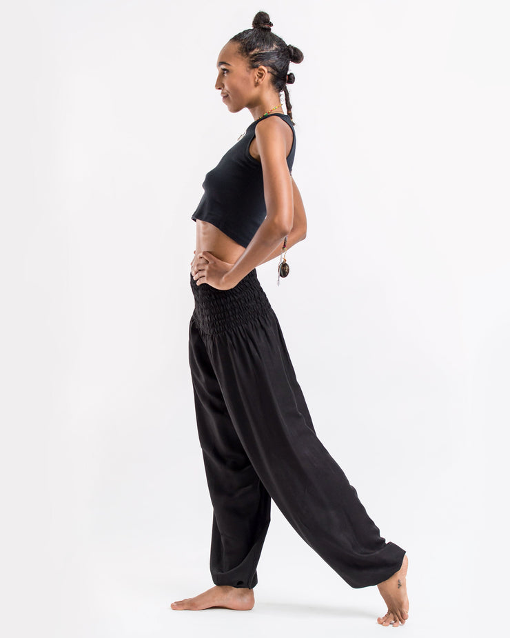 Solid Color Women's Harem Pants in Black