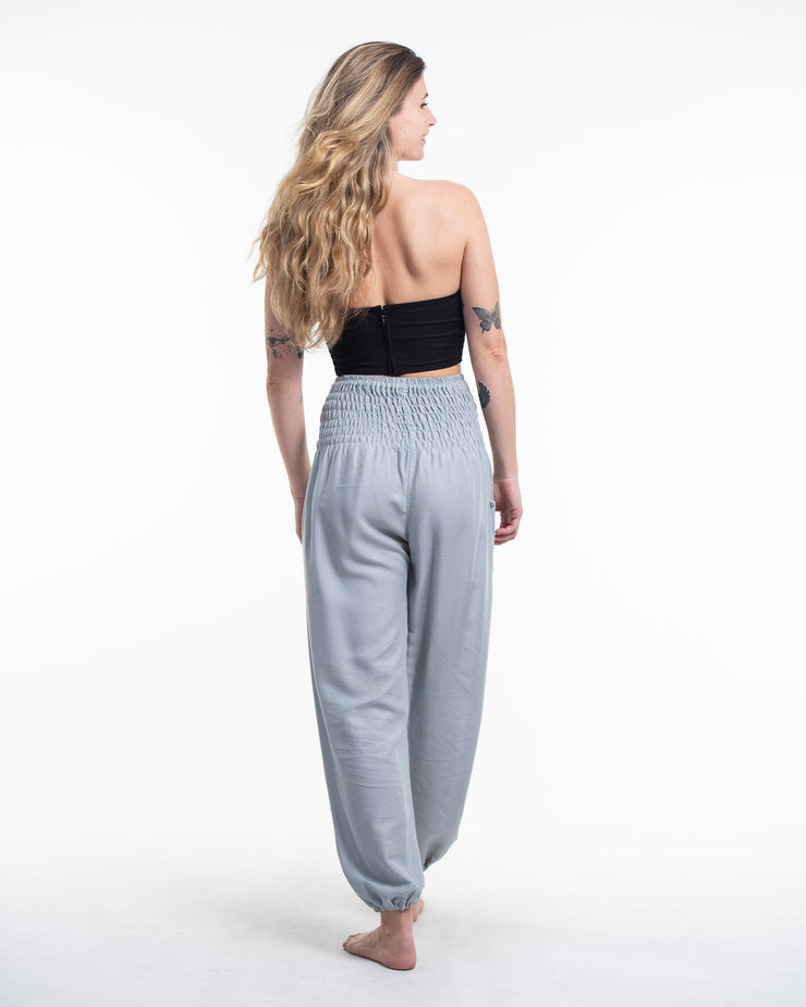 Solid Color Women's Harem Pants in Light Gray