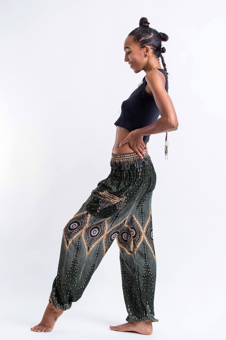 Diamond Peacock Women's Harem Pants in Green