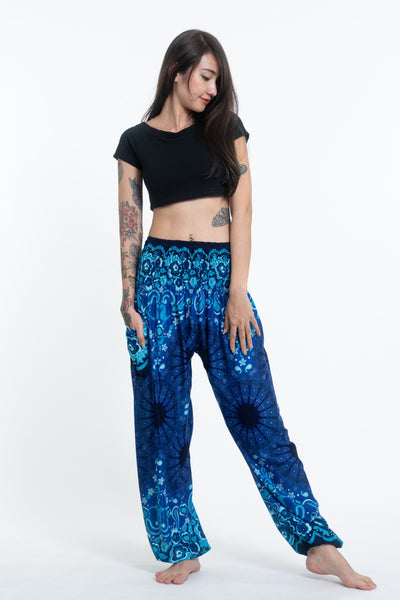 Paisley Mandalas Women's Harem Pants in Blue