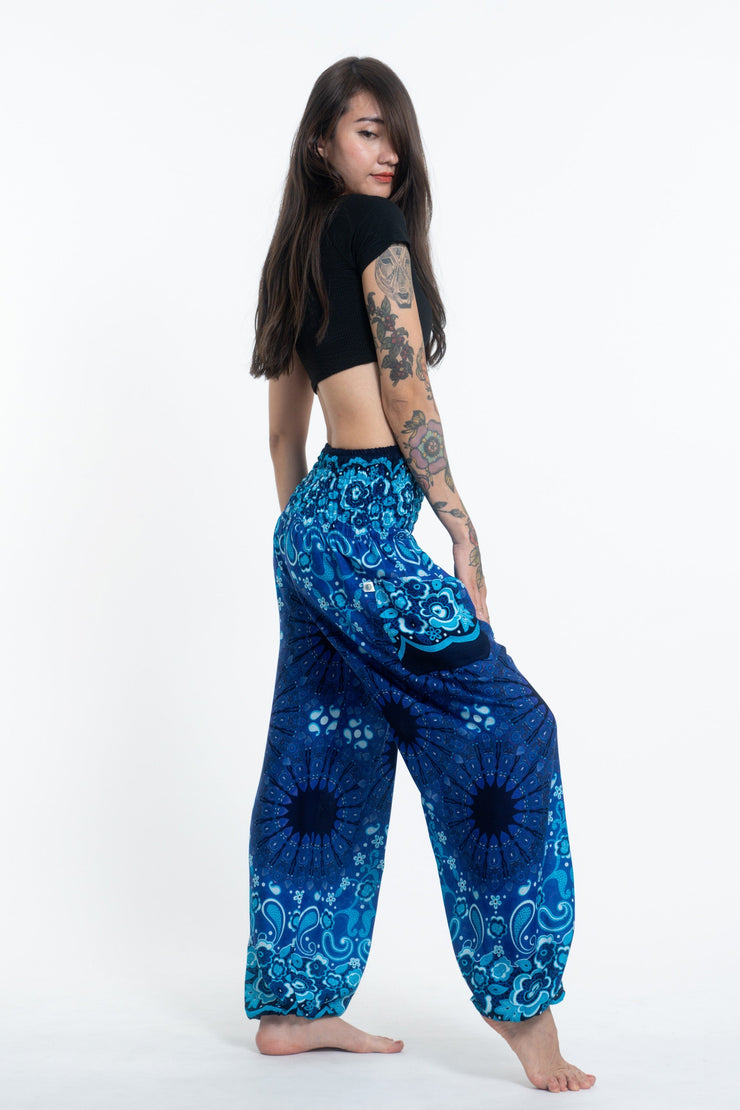 Paisley Mandalas Women's Harem Pants in Blue