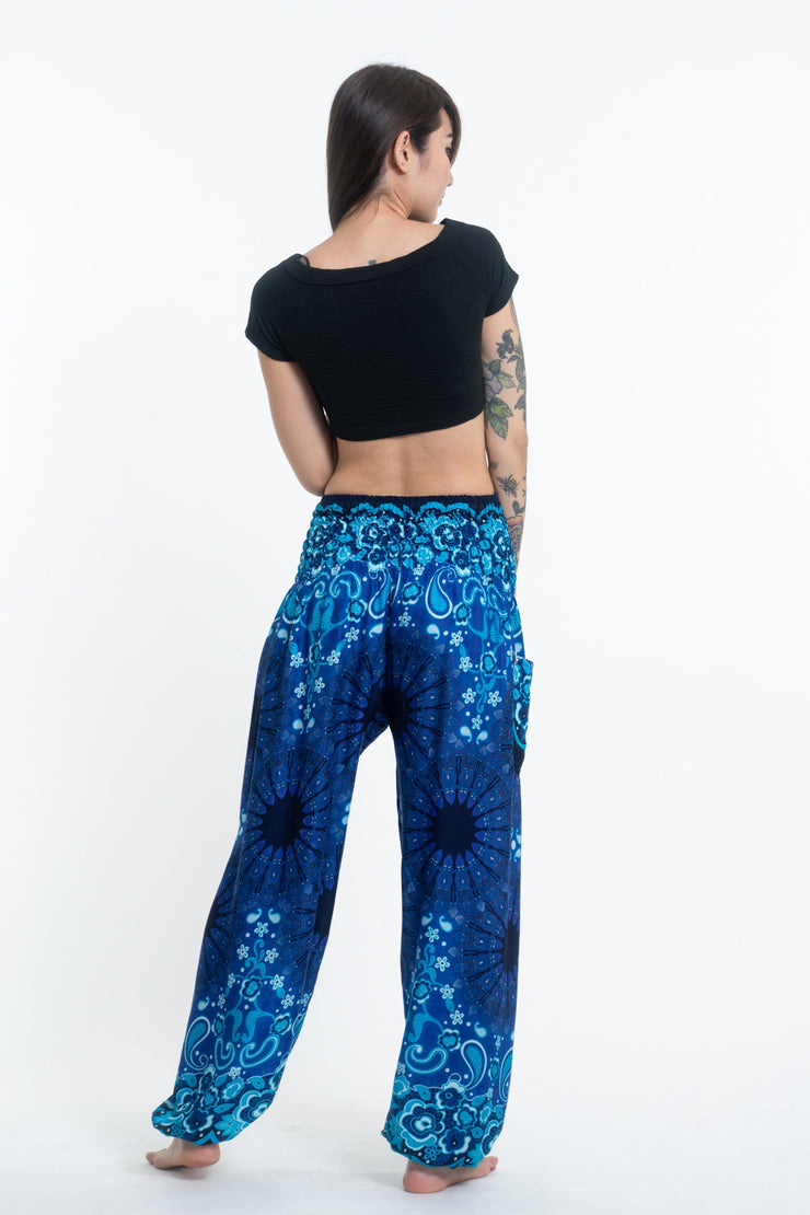 Paisley Mandalas Women's Harem Pants in Blue