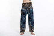 Paisley Mandalas Women's Harem Pants in Blue Gray