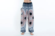 Paisley Mandalas Women's Harem Pants in Silver Gray