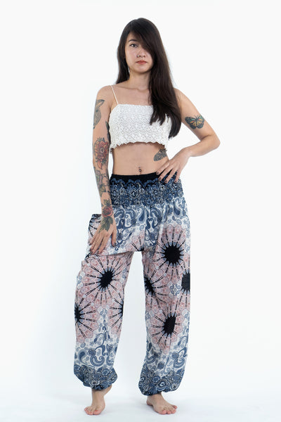 Paisley Mandalas Women's Harem Pants in Silver Gray